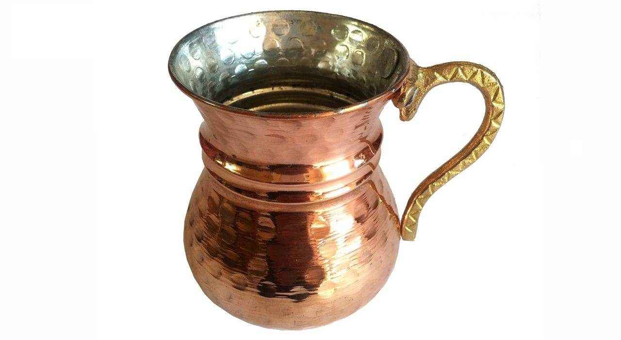 Price and Buy Persian Copper Cup – Handcrafted with Handle for Cold Drinks – Hammered Sheipouri - Image 3