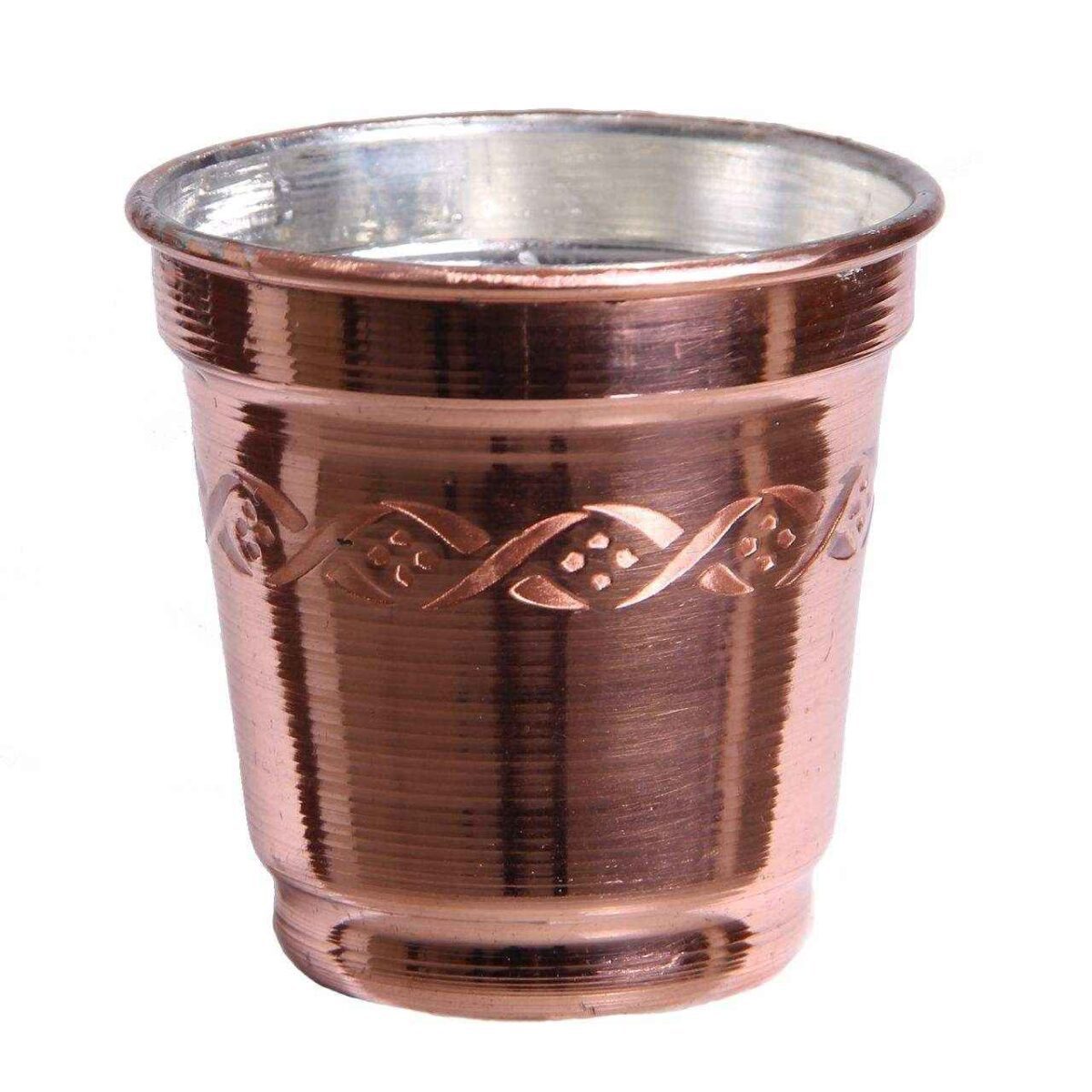 Price and Buy Persian Copper Cup – Set of 6 Handcrafted with Handle for Cold Drinks – Hammered Diamond - Image 3