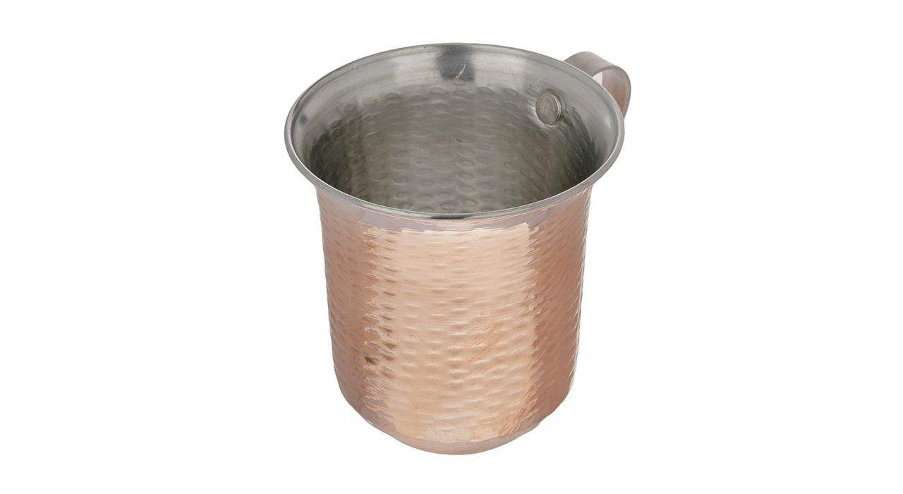Price and Buy Persian Copper Cup – Set of 6 Handcrafted with Handle for Cold Drinks – Hammered Zanjani - Image 3