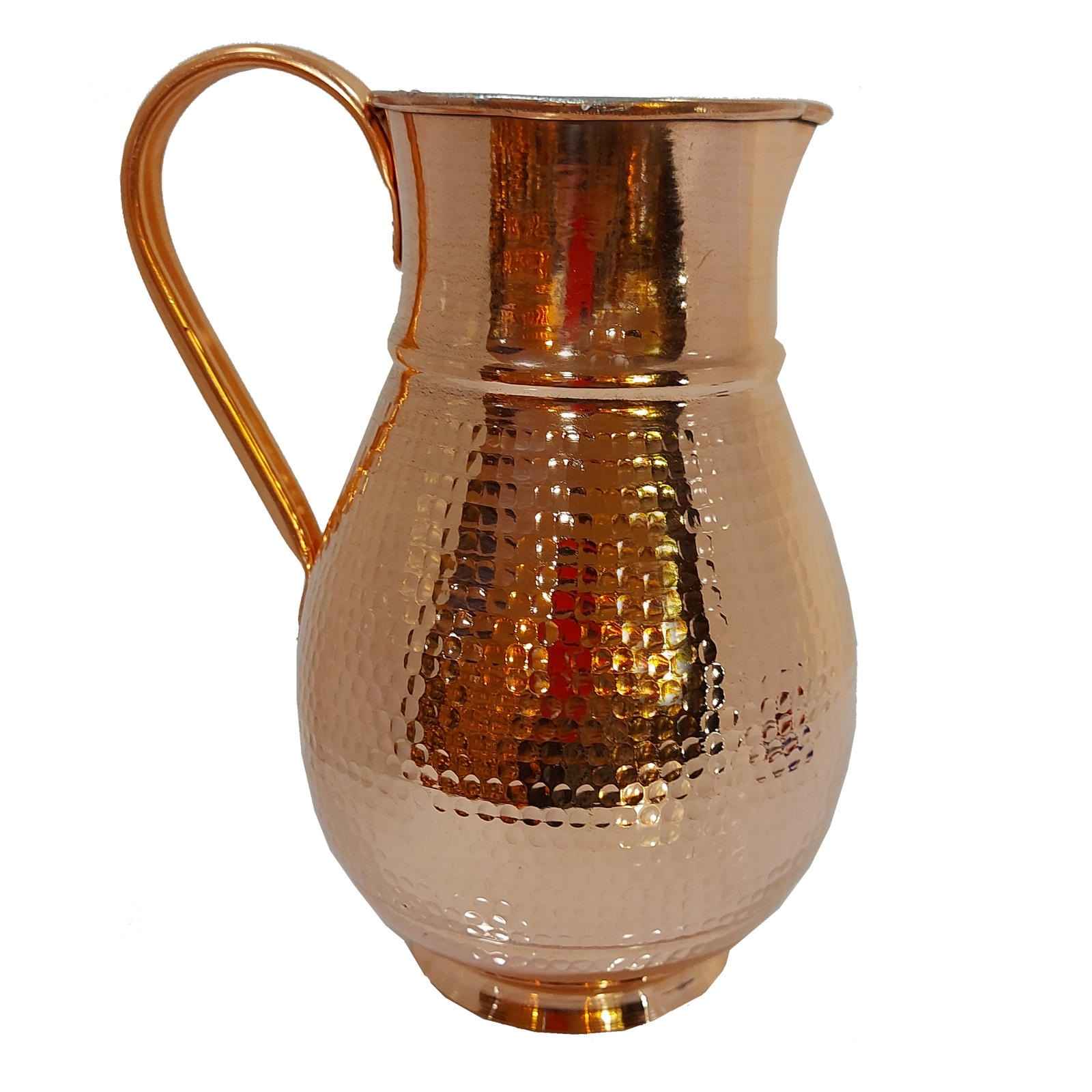 Price and Buy Persian Copper Cup – Set of 8 Handcrafted with Handle for Cold Drinks – Hammered with Pitcher - Image 3