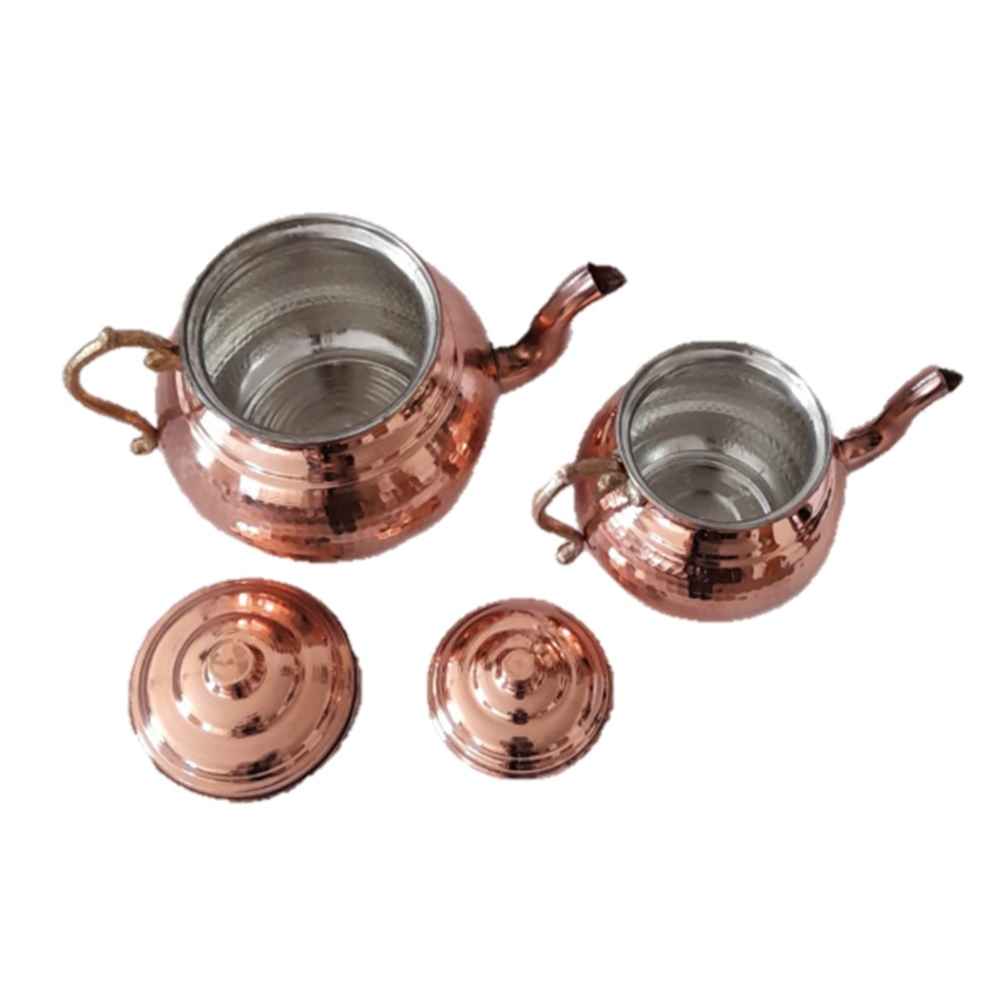 Price and Buy Persian Copper Double Teapot Durable and Hammered Sadaf - Image 3