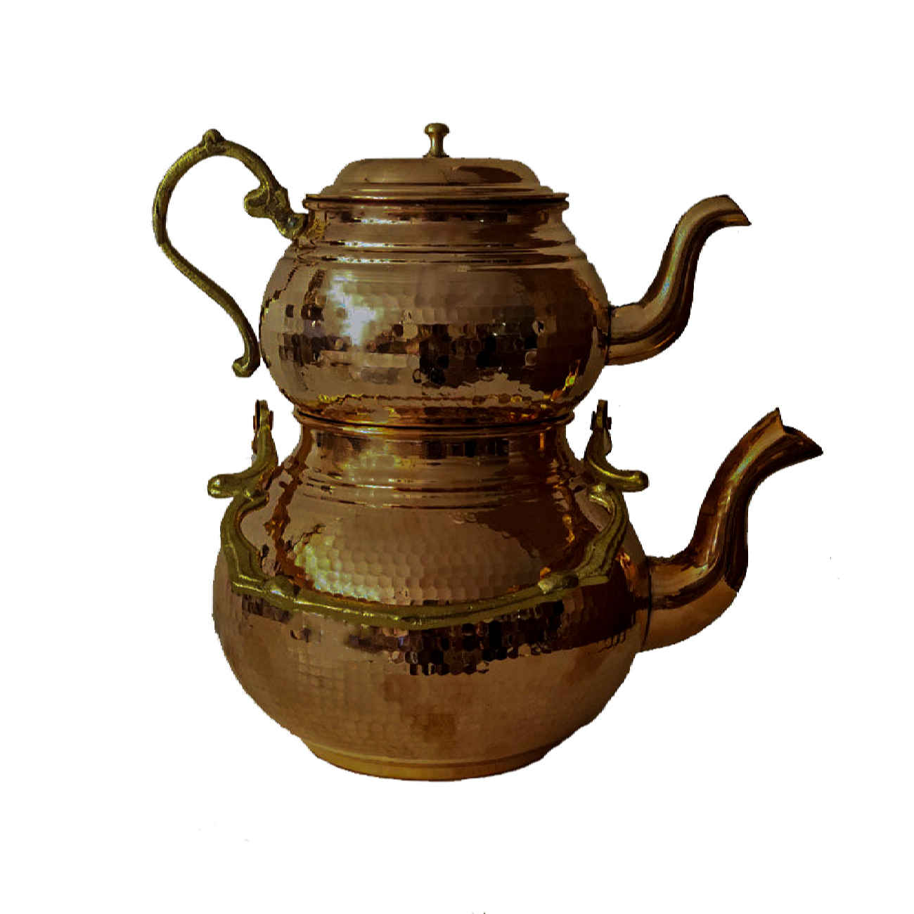 Price and Buy Persian Copper Double Teapot Durable and Hammered Taranom