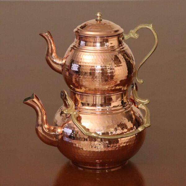 Price and Buy Persian Copper Double Teapot Durable & Hammered Nano Coated_690060ca04796.jpeg Price and Buy Persian Copper Double Teapot Durable & Hammered Nano Coated