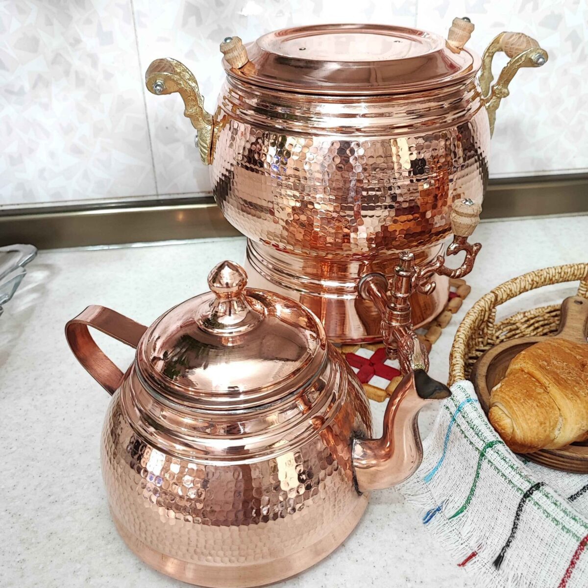 Price and Buy Persian Copper Double Teapot Hammered Abnus - Image 3