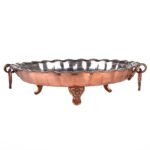 Price and Buy Persian Copper Footed Serving Tray Traditional Hammered Model Nafiseh