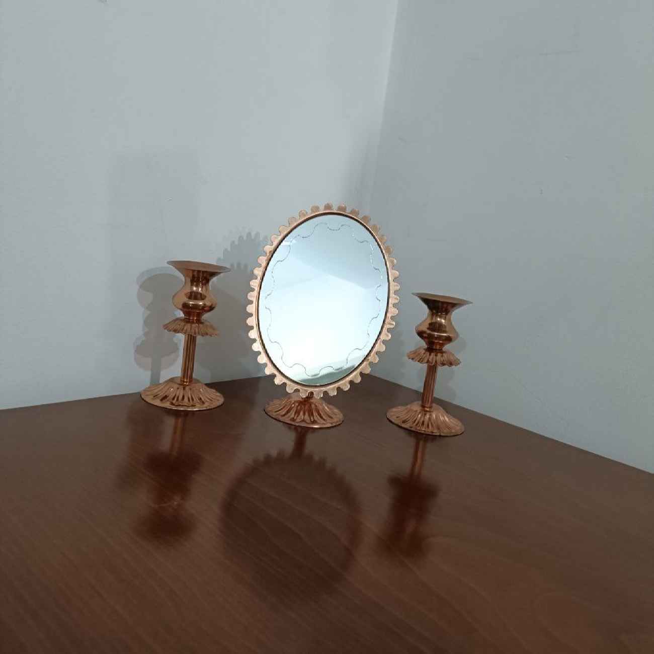 Price and Buy Persian Copper Mirror Frame Candlesticks Set - Image 3