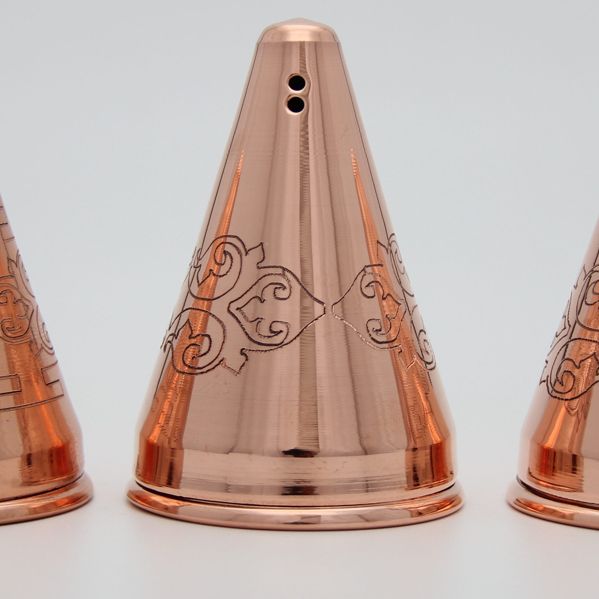 Price and Buy Persian Copper Salt & Pepper Shakers Hammered Derafsh Set of 2 - Image 3