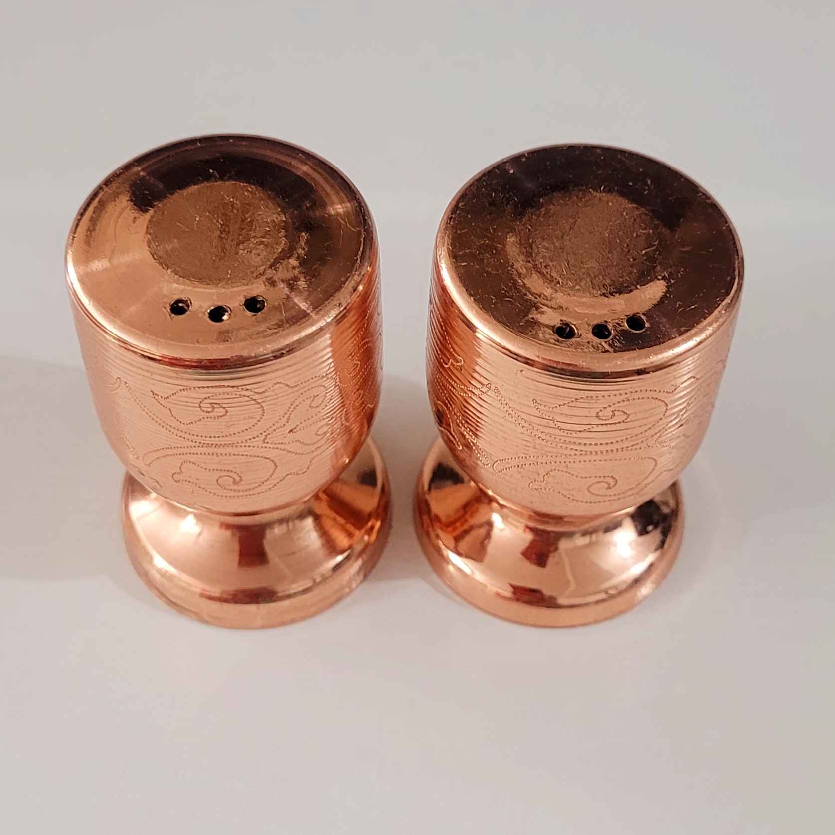 Price and Buy Persian Copper Salt & Pepper Shakers Set with Floral Design - Image 3
