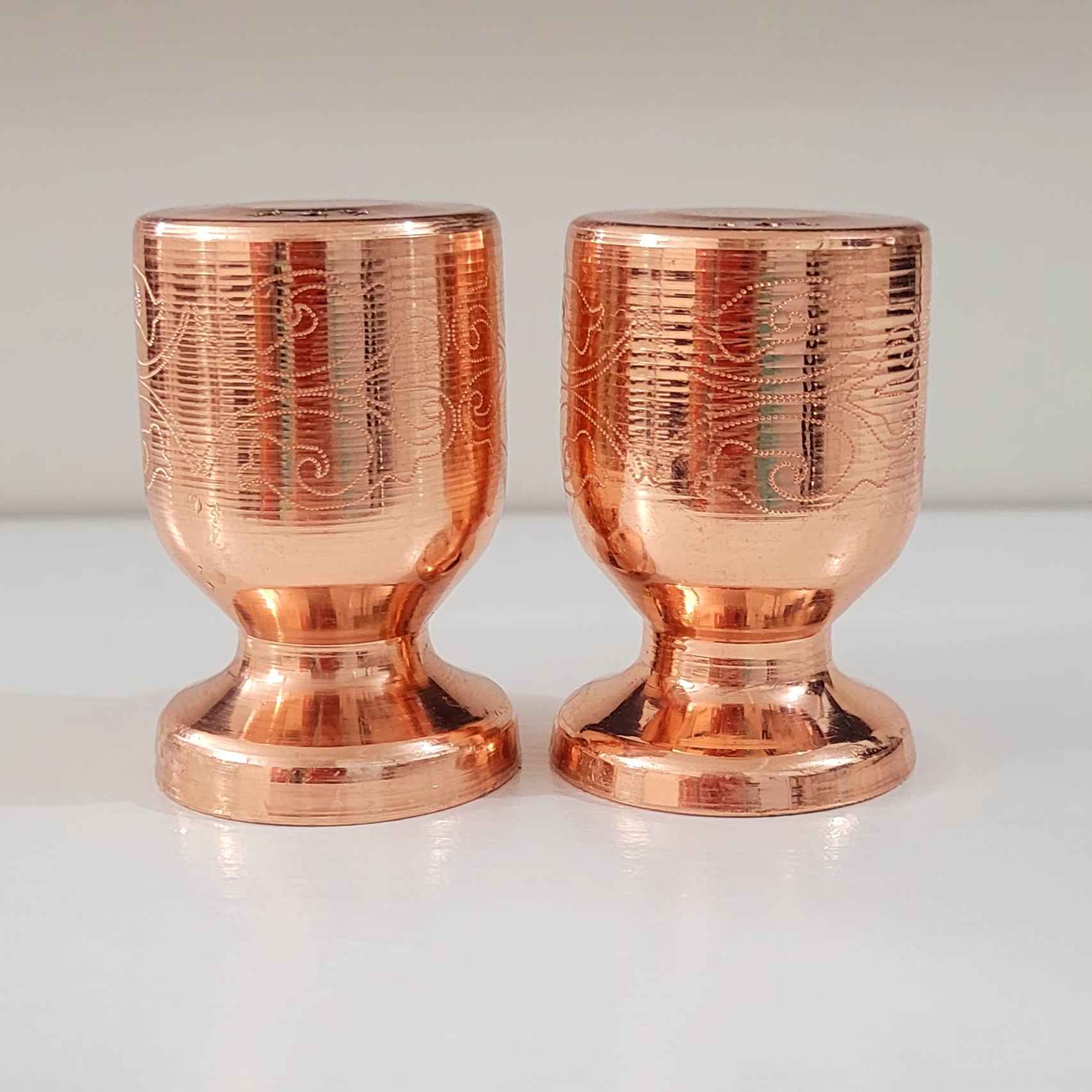Price and Buy Persian Copper Salt & Pepper Shakers Set with Floral Design - Image 4