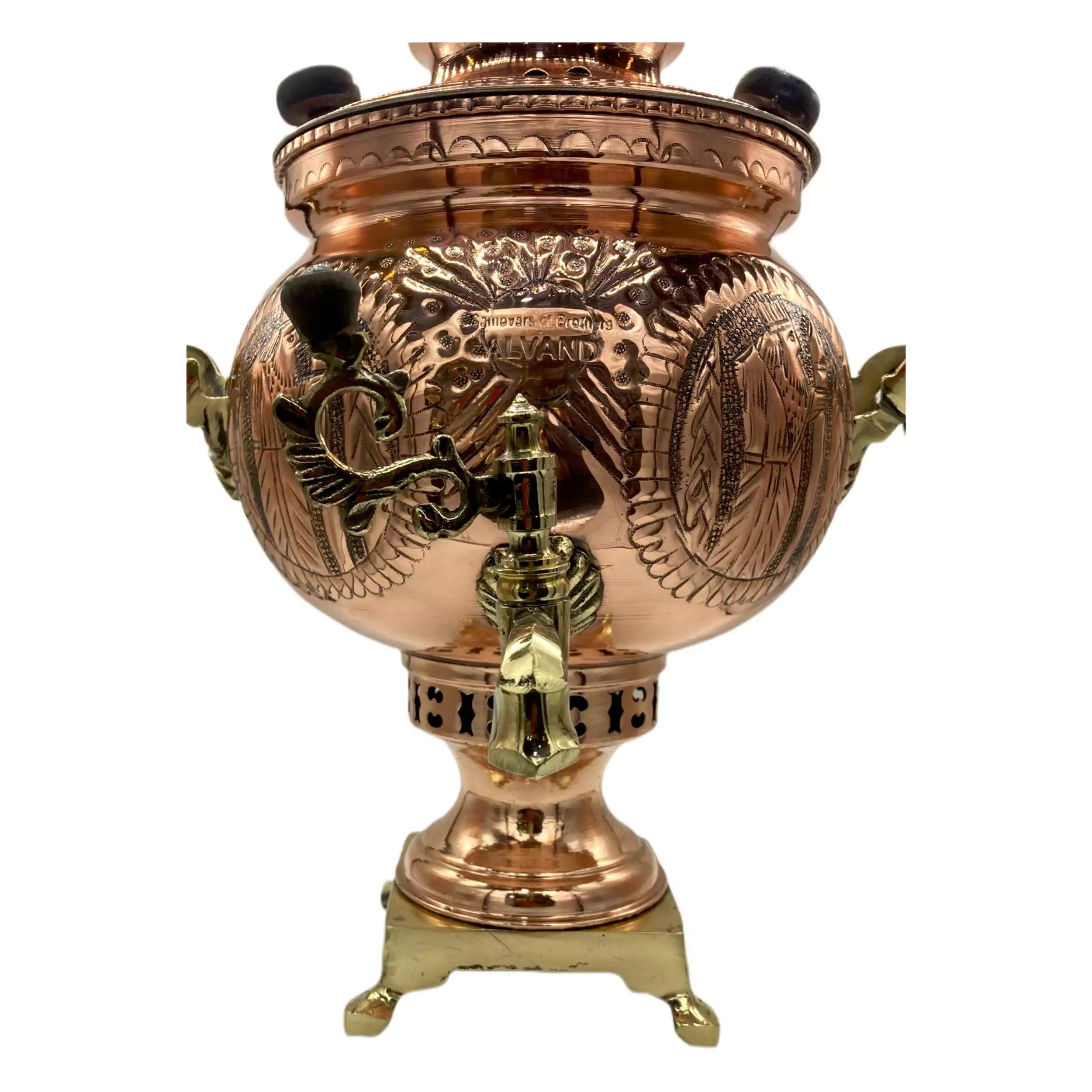 Price and Buy Persian Copper Samovar Decorative Charcoal Tea Maker 6-Liter_6900ae1ad80b6.jpeg Price and Buy Persian Copper Samovar Decorative Charcoal Tea Maker 6-Liter - Image 1