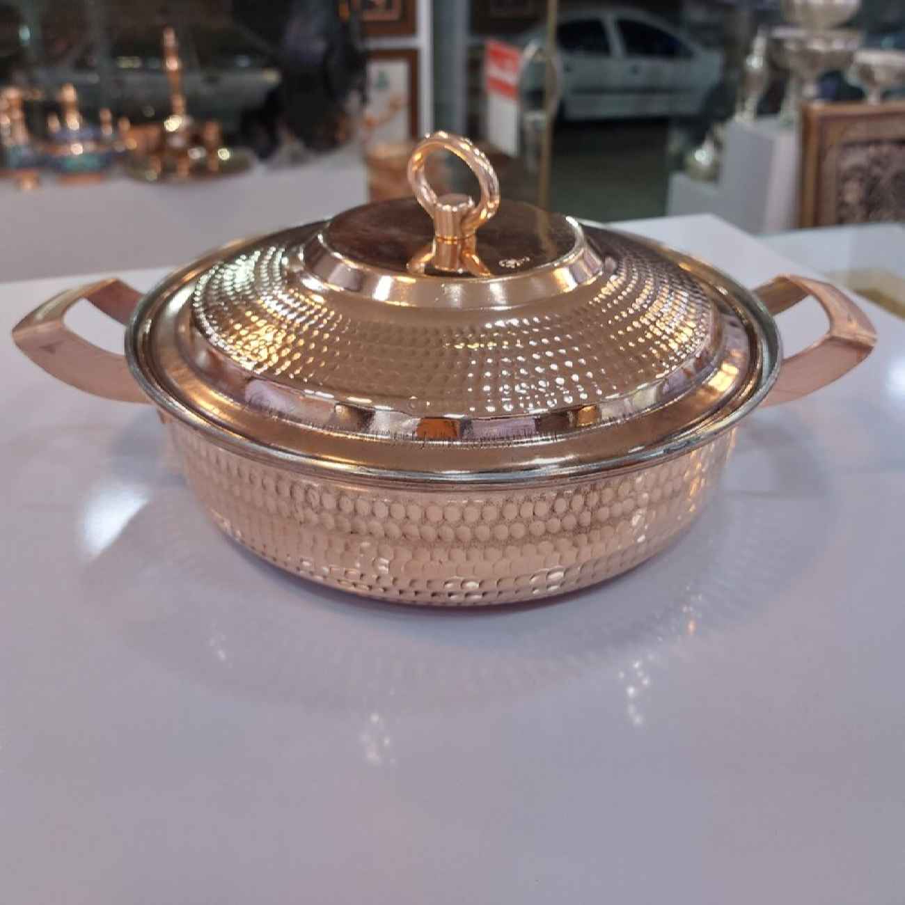 Price and Buy Persian Copper Sauté Pan – Hand-Hammered with Lid (Cyrus Model)