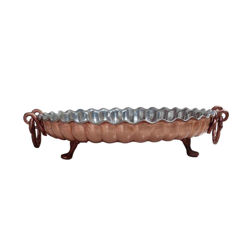 Price and Buy Persian Copper Serving Platter Hammered Footed - Image 4