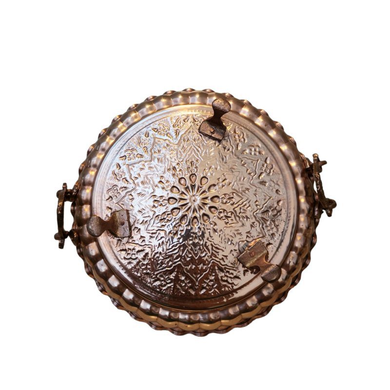 Price and Buy Persian Copper Serving Platter Hammered Hakaki - Image 3