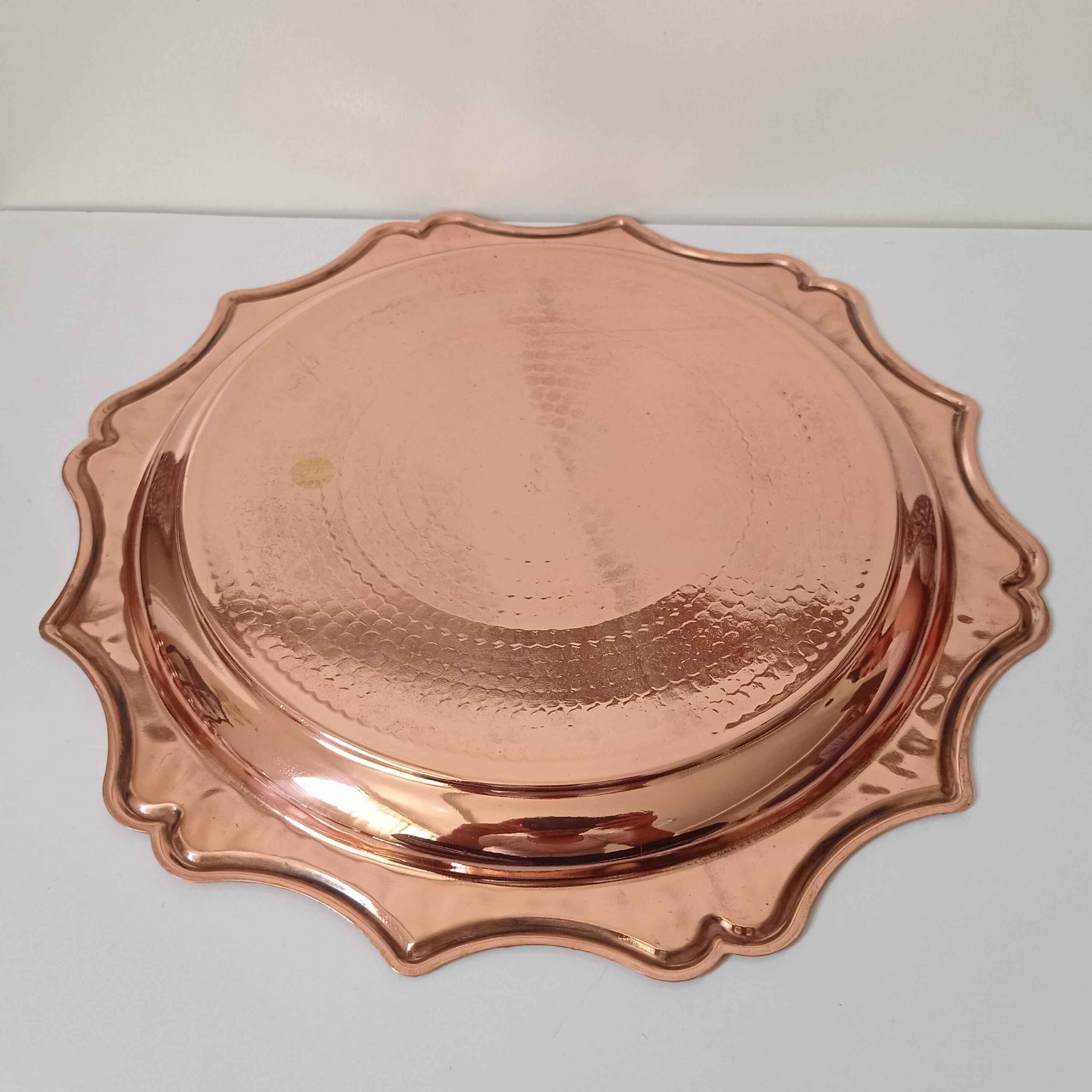 Price and Buy Persian Copper Serving Tray Hammered Handcrafted Round in Sun Design - Image 4