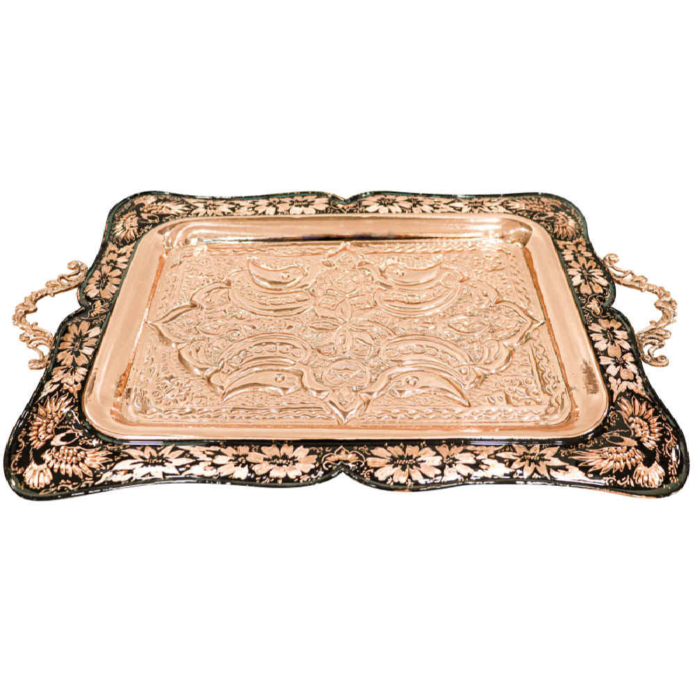Price and Buy Persian Copper Serving Tray Traditionally Engraved Almas - Image 3