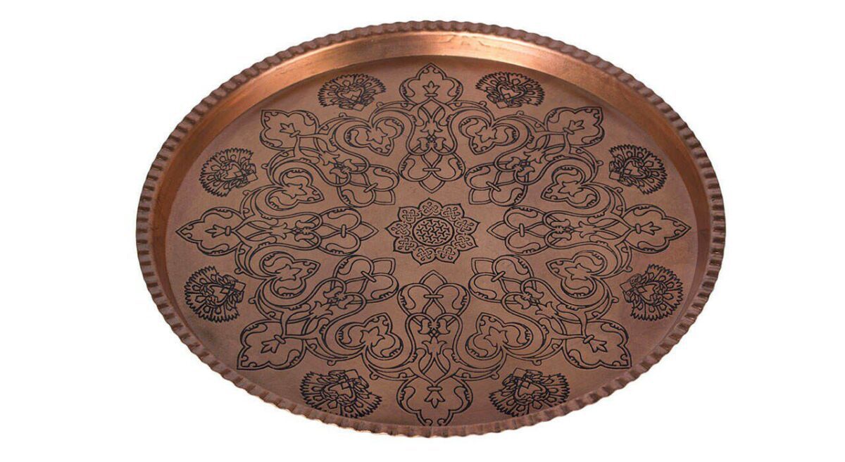 Price and Buy Persian Copper Serving Tray Traditionally Hammered 619 - Image 3