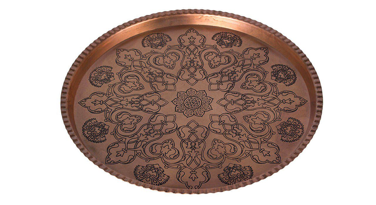 Price and Buy Persian Copper Serving Tray Traditionally Hammered 619 - Image 3