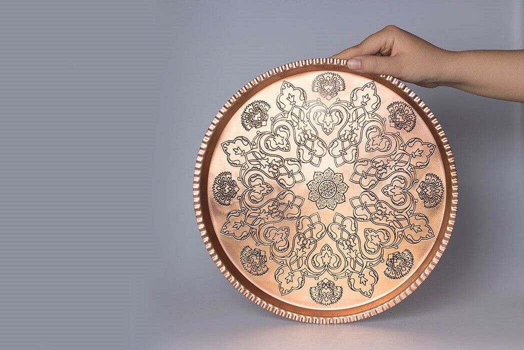 Price and Buy Persian Copper Serving Tray Traditionally Hammered 619 - Image 4