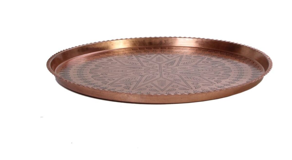 Price and Buy Persian Copper Serving Tray Traditionally Hammered Ashki 1 - Image 3