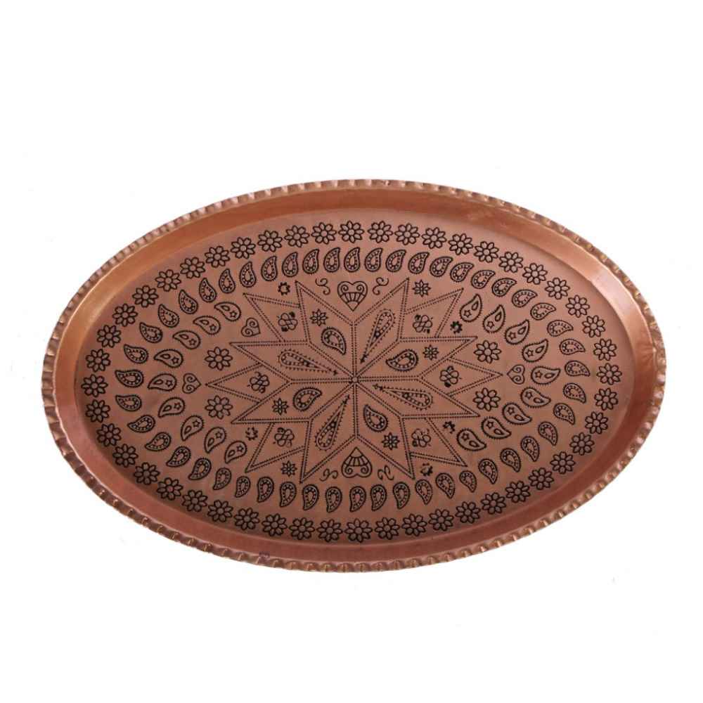 Price and Buy Persian Copper Serving Tray Traditionally Hammered Badami