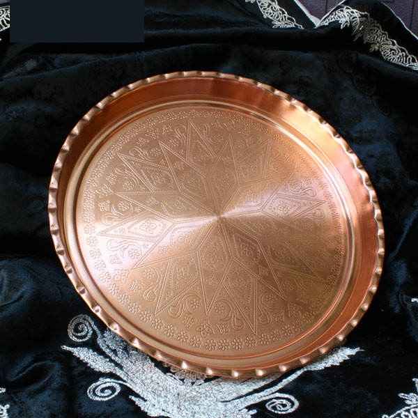 Price and Buy Persian Copper Serving Tray Traditionally Hammered Golha - Image 3