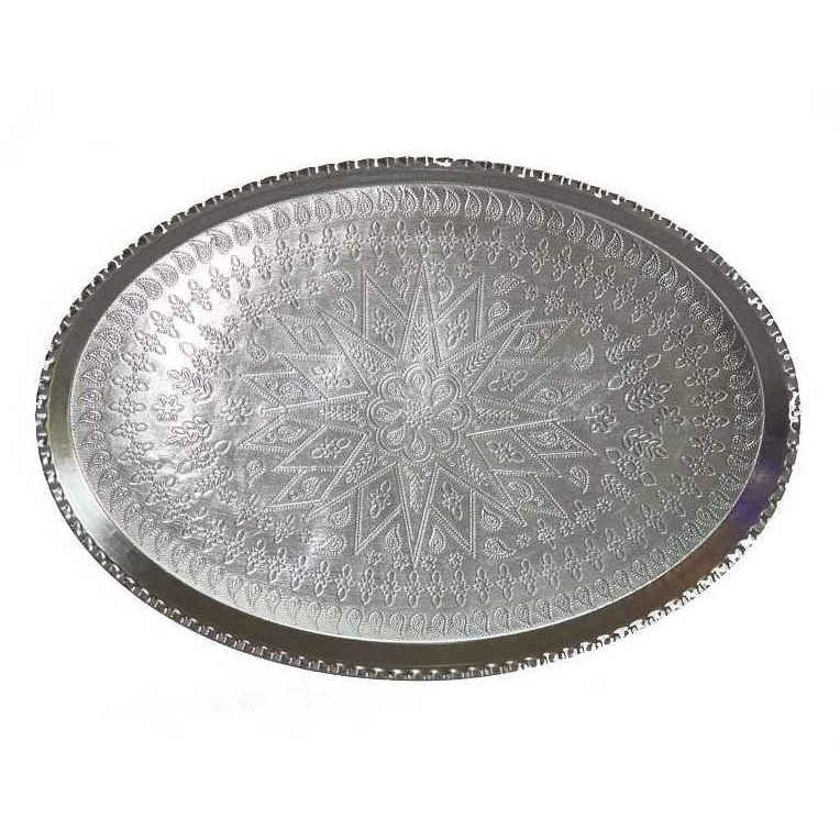 Price and Buy Persian Copper Serving Tray Traditionally Hammered Silver