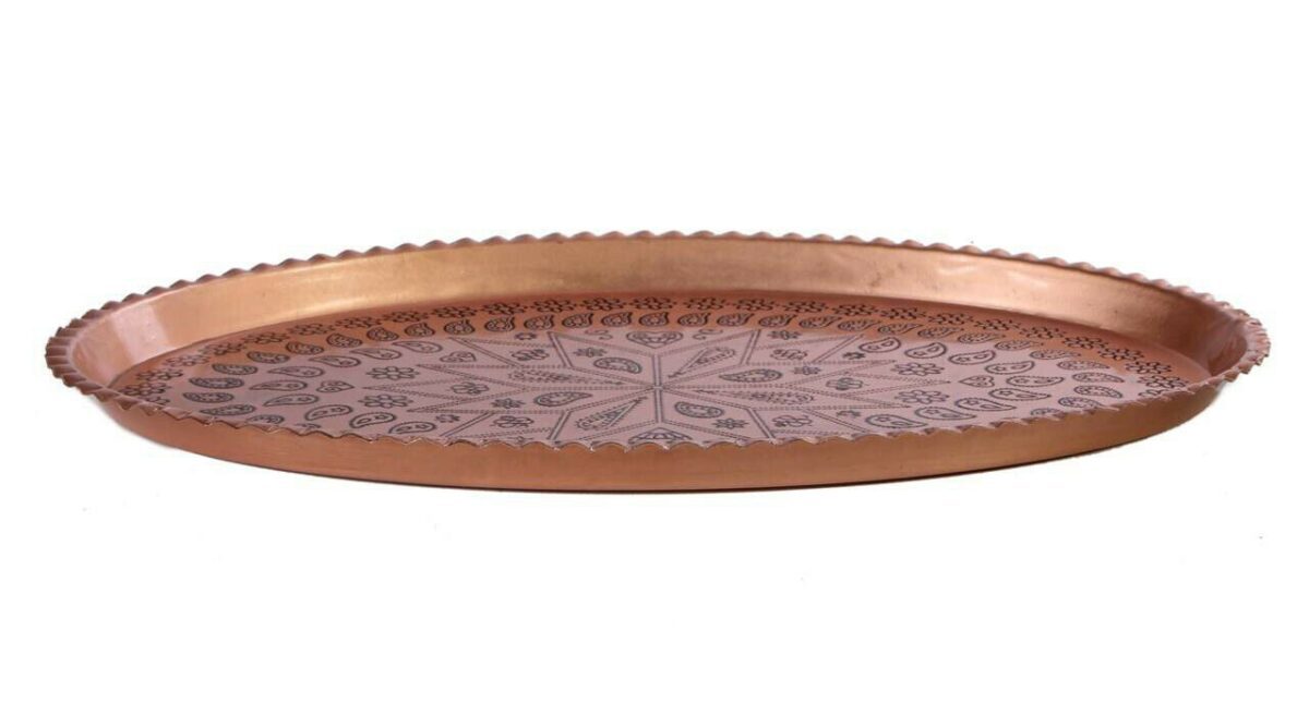 Price and Buy Persian Copper Serving Tray Traditionally Hammered ZH17 - Image 3