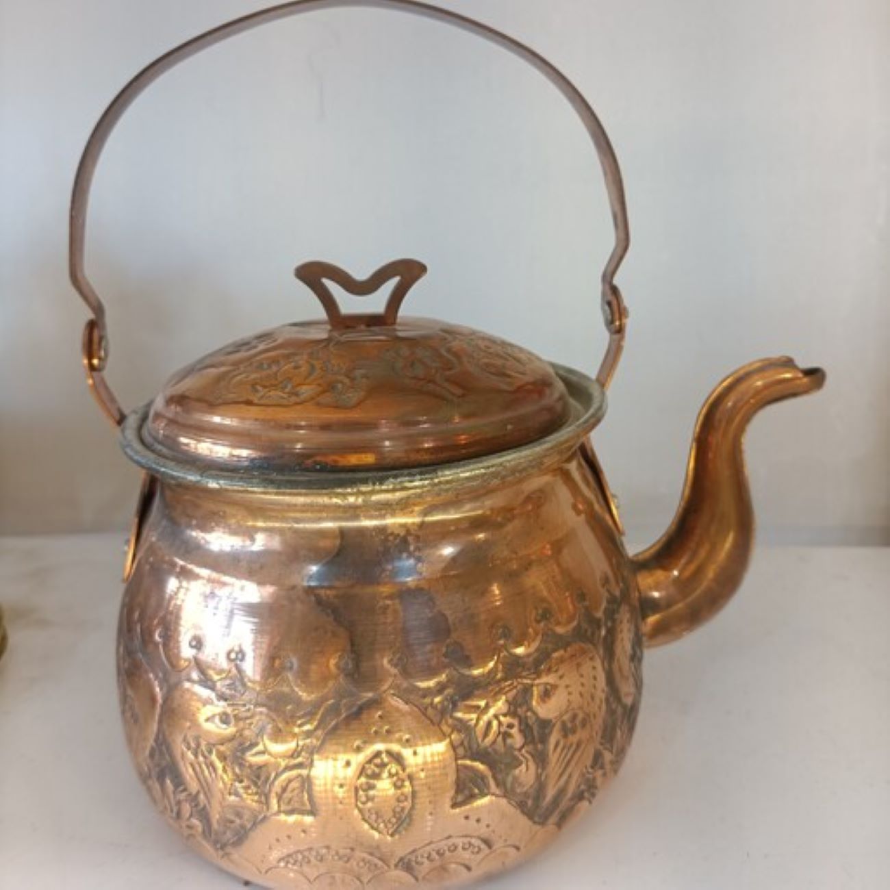 Price and Buy Persian Copper Tea Kettle Durable Stovetop Traditional Hammered Rahim