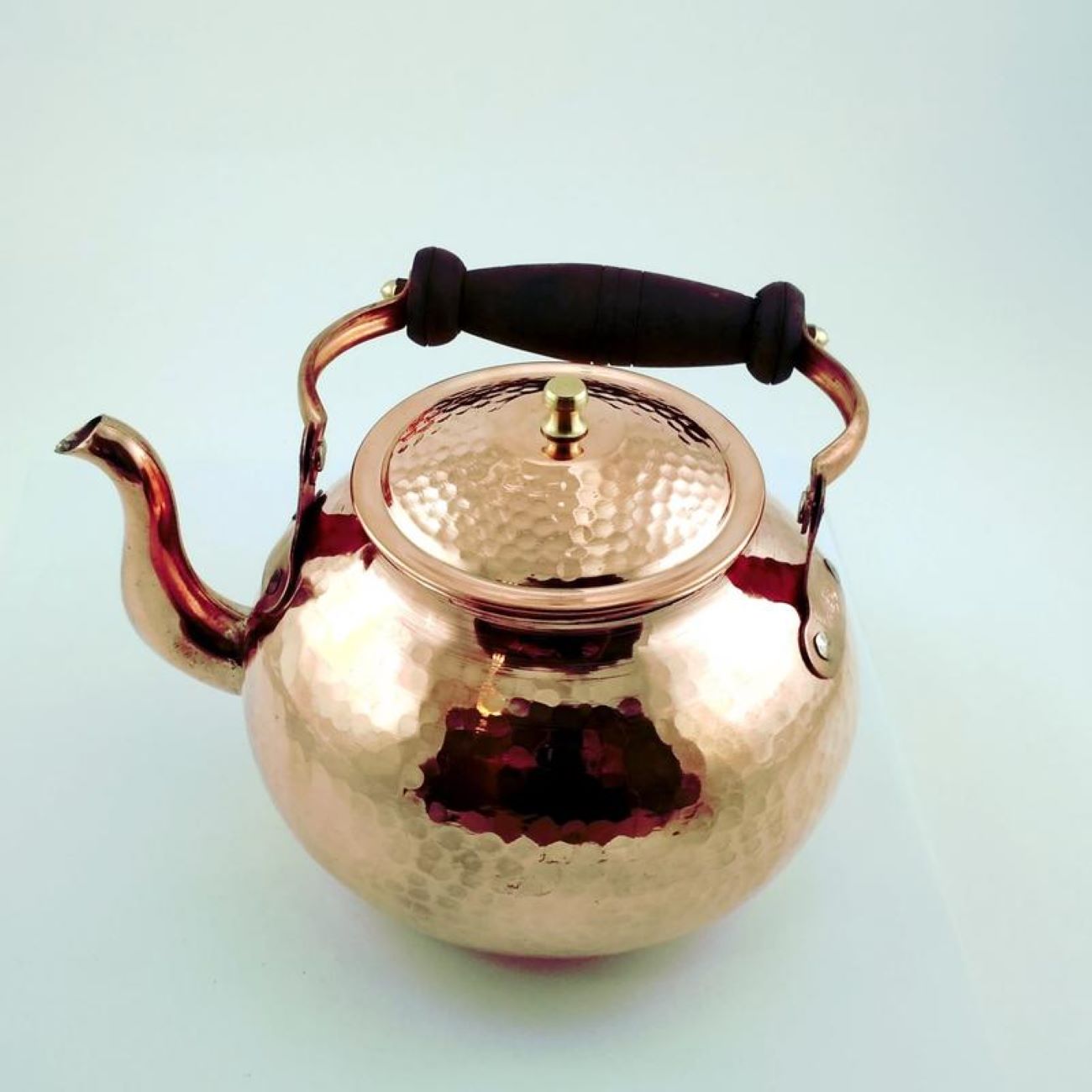 Price and Buy Persian Copper Tea Kettle with Wooden Handle Durable Stovetop Hammered Shohreh