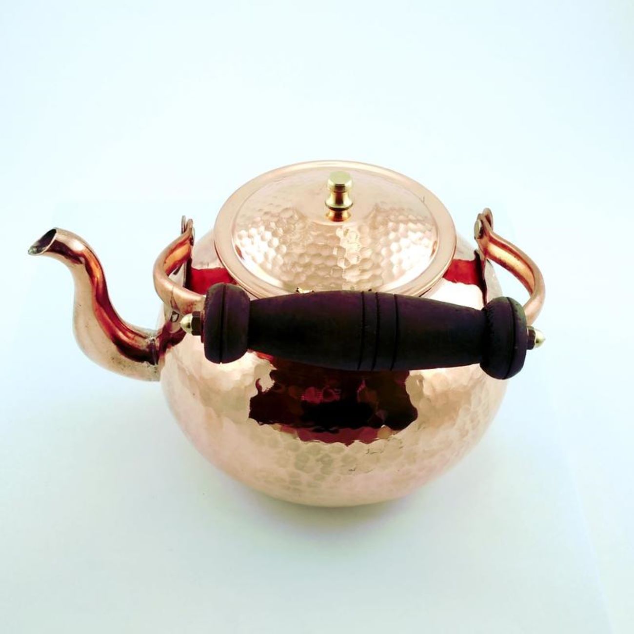 Price and Buy Persian Copper Tea Kettle with Wooden Handle Durable Stovetop Hammered Shohreh - Image 3