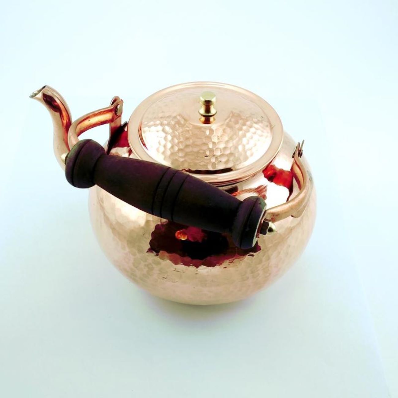 Price and Buy Persian Copper Tea Kettle with Wooden Handle Durable Stovetop Hammered Shohreh - Image 4