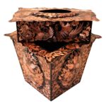 Price and Buy Persian Copper Waste Basket & Tissue Box Set – Hand Engraved Gol o Morgh