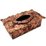 Price and Buy Persian Copper Waste Basket & Tissue Box Set – Hand Engraved Gol o Morgh - Image 3