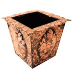 Price and Buy Persian Copper Waste Basket & Tissue Box Set – Hand Engraved Gol o Morgh - Image 4