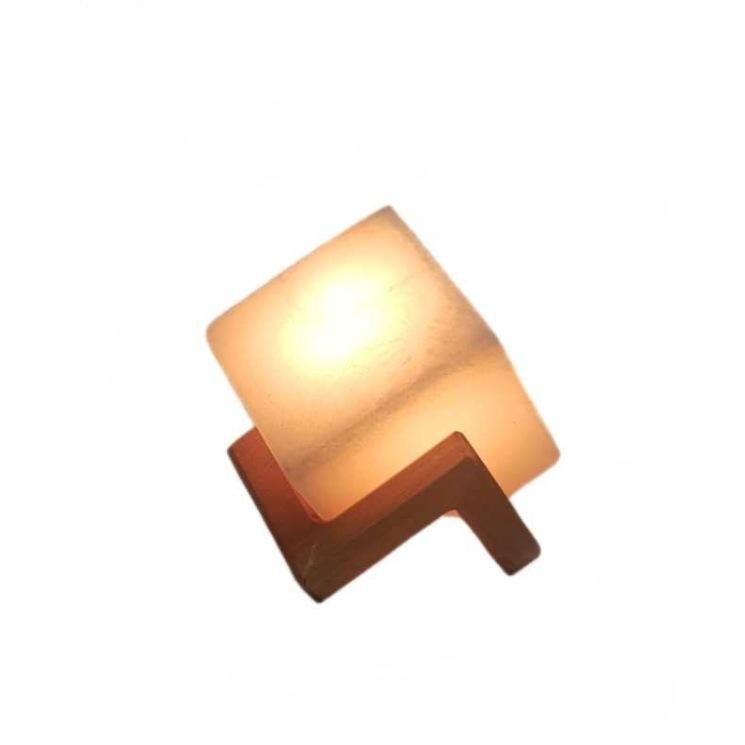 Price and Buy Persian Cube Salt Lamp – Handcrafted Design with Wooden Base - Image 3