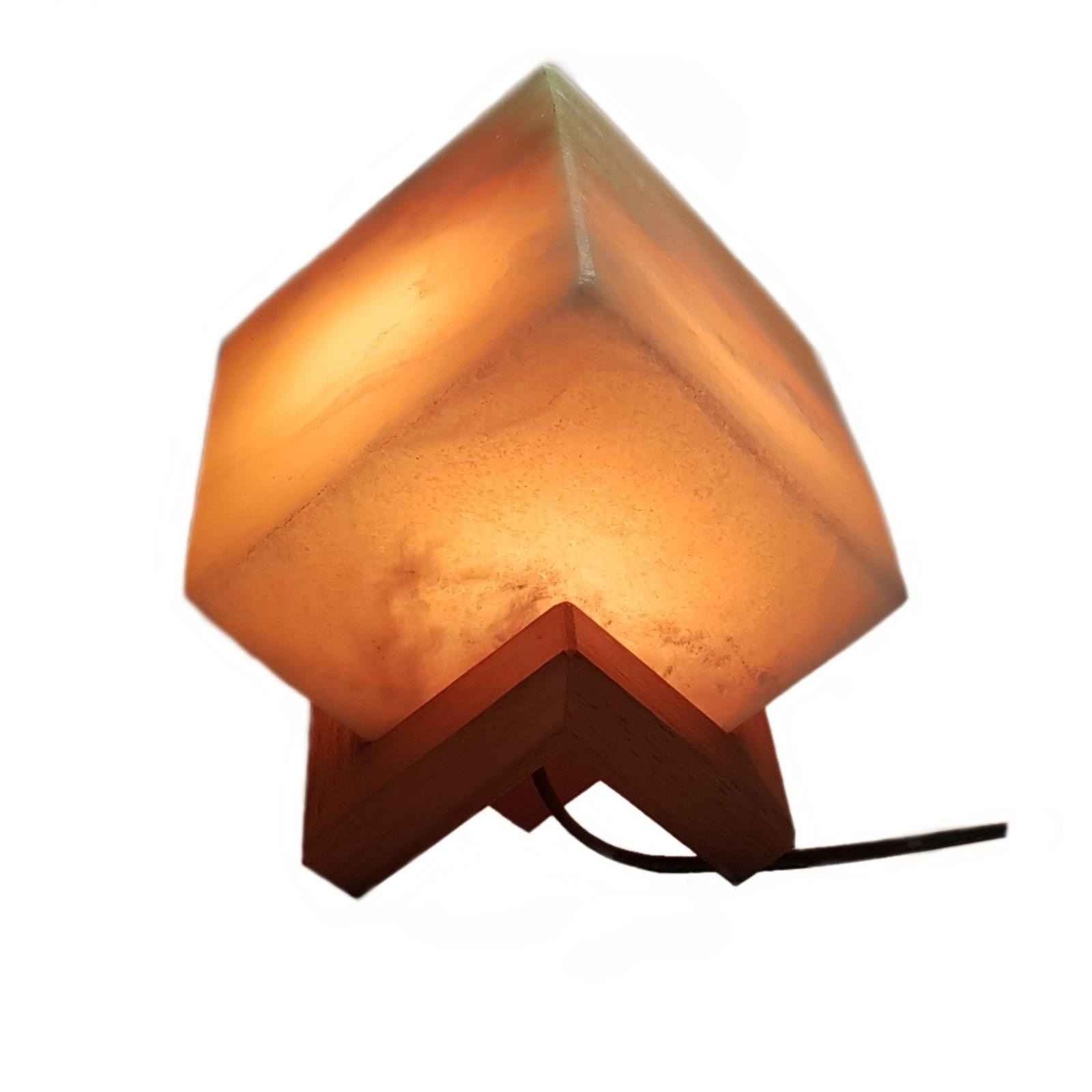 Price and Buy Persian Cube Salt Lamp – Handcrafted Mahla Design with Wooden Base - Image 3