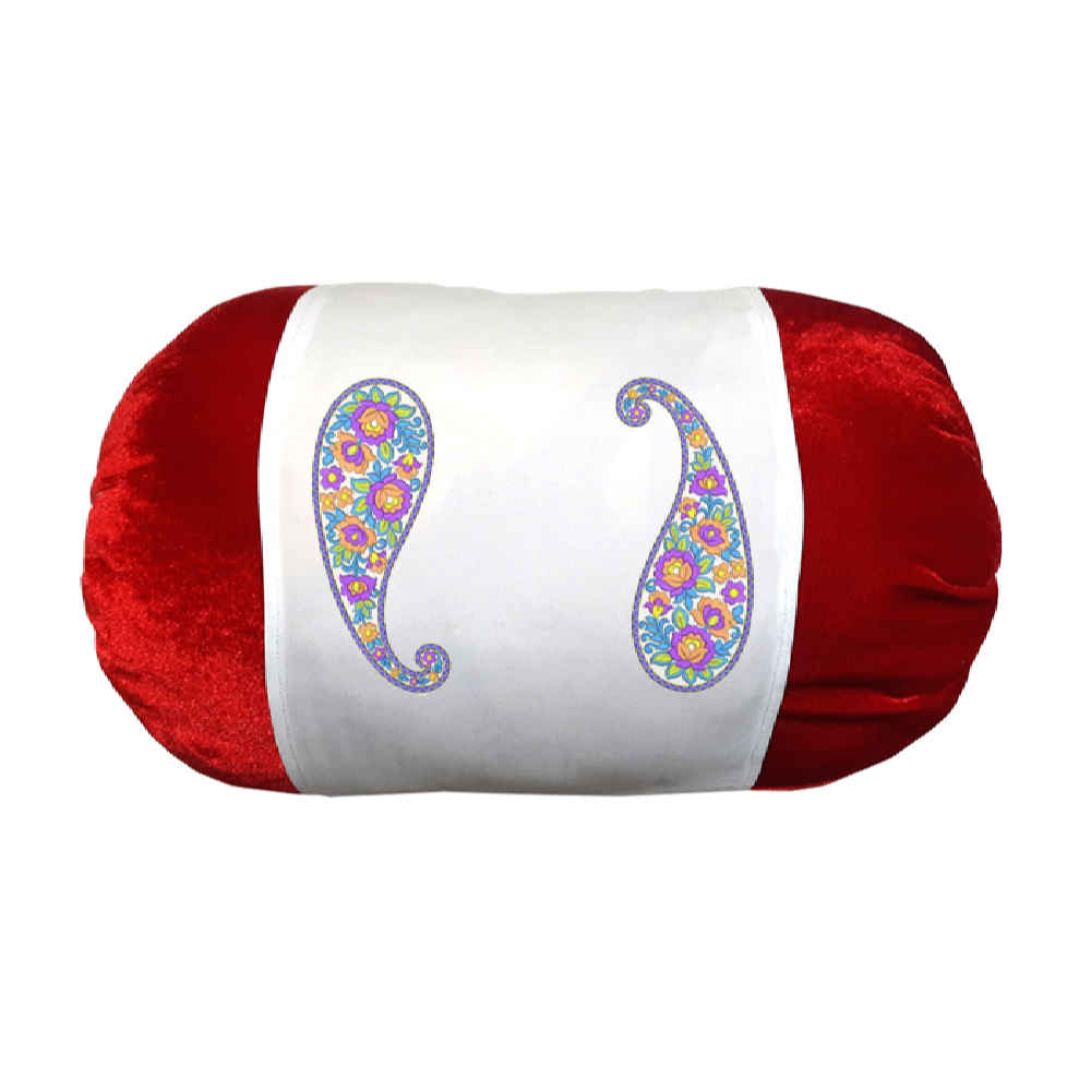 Price and Buy Persian Cylindrical Bolster Pillow in Velvet Fabric Fama