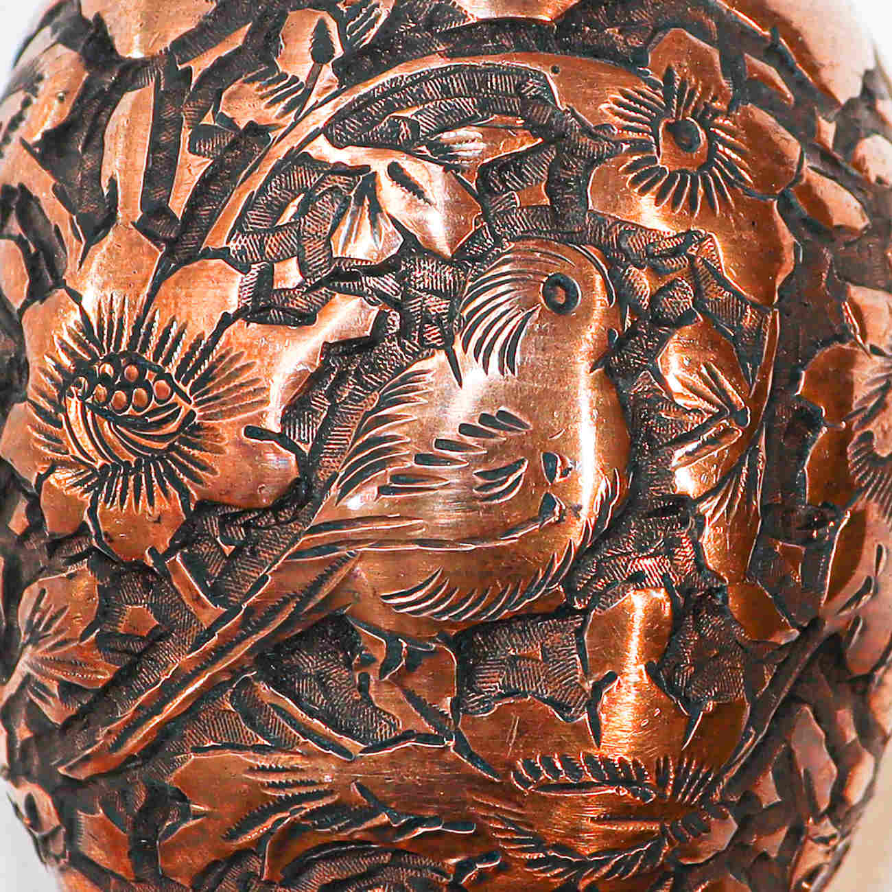 Price and Buy Persian Decorative Copper Bottle with Bird & Flower Design Pack of 2 - Image 3