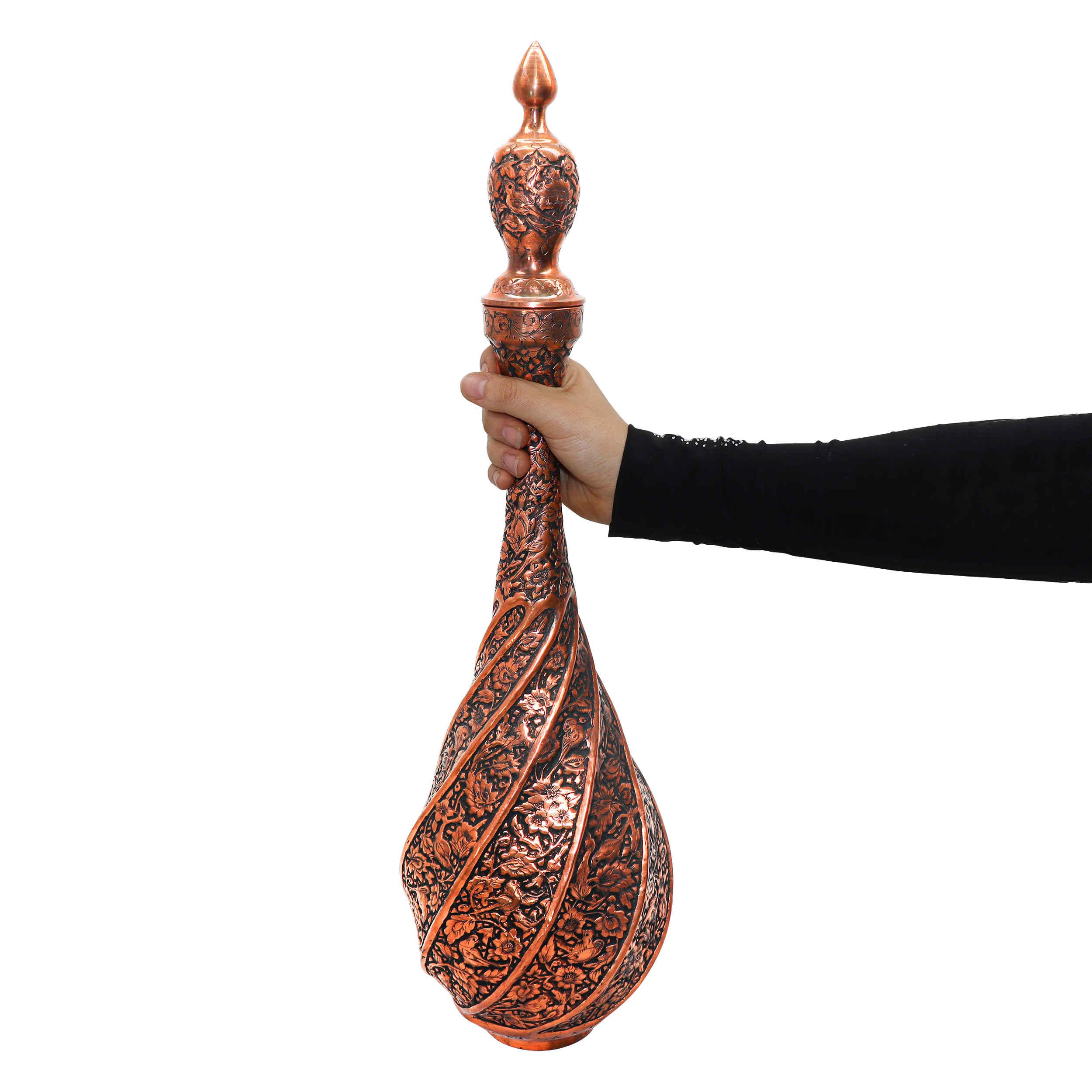 Price and Buy Persian Decorative Copper Bottle with Bird & Flower Design Pack of 2 - Image 4