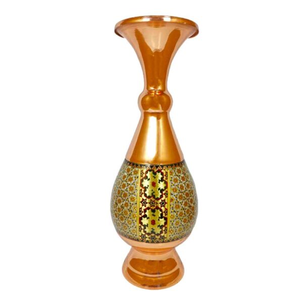 Price and Buy Persian Decorative Copper Vase Handcrafted with Khatamkari Marquetry Art Familla