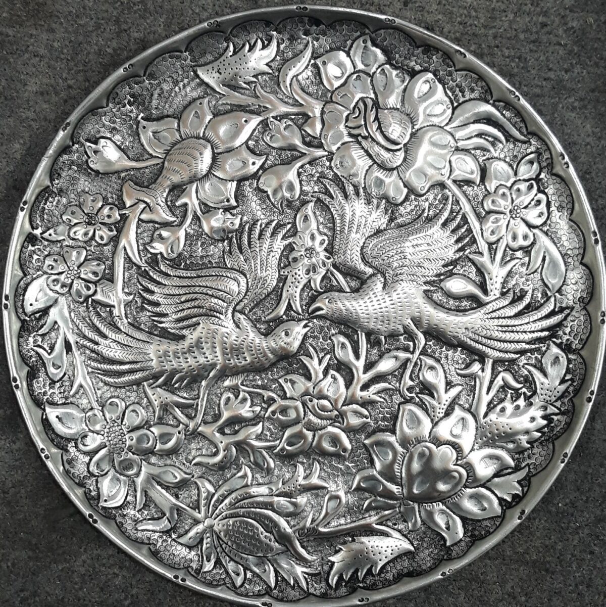 Price and Buy Persian Decorative Copper Wall Plate Hand Engravind Birds & Flowers