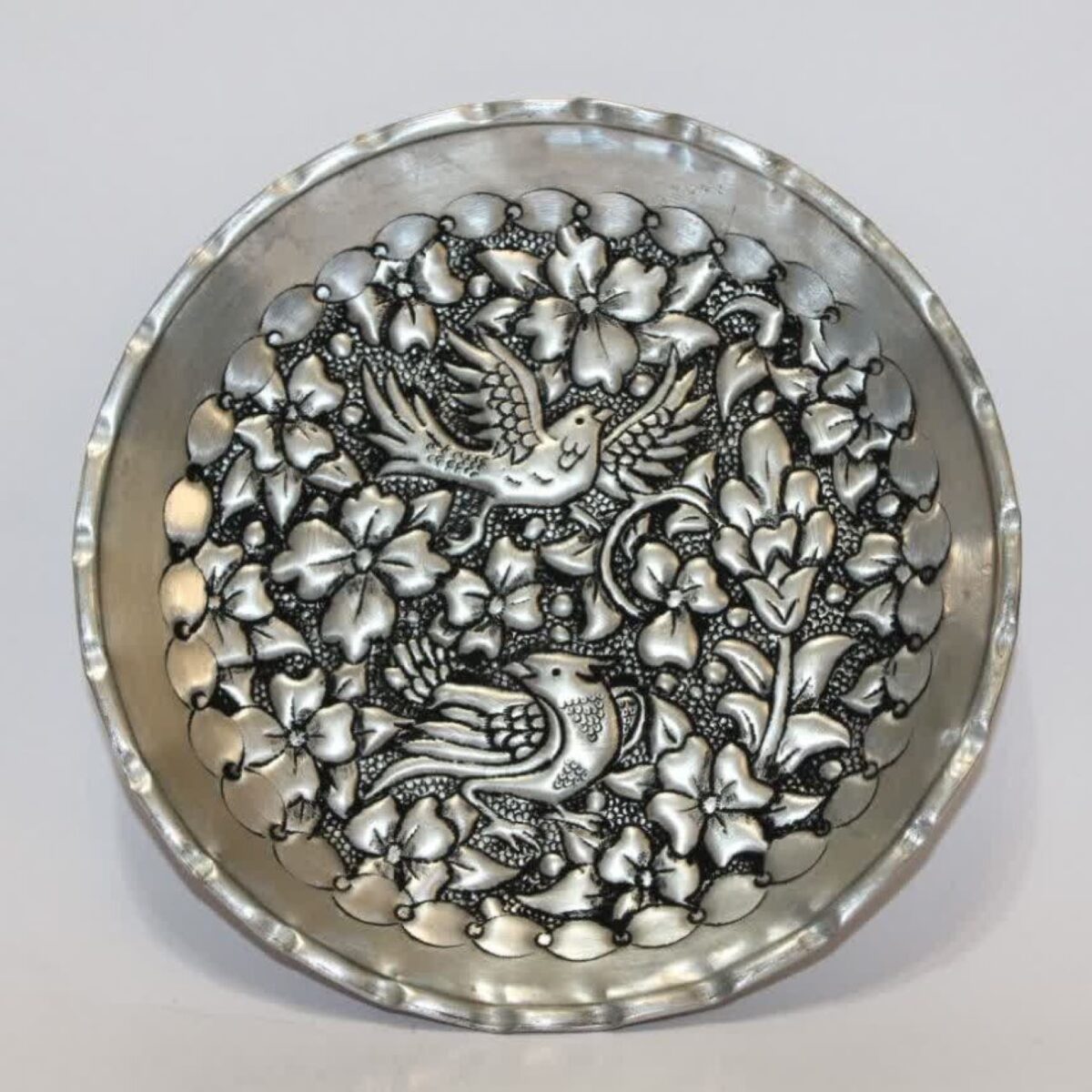 Price and Buy Persian Decorative Copper Wall Plate Hand Engraving in Gol o Morgh Design