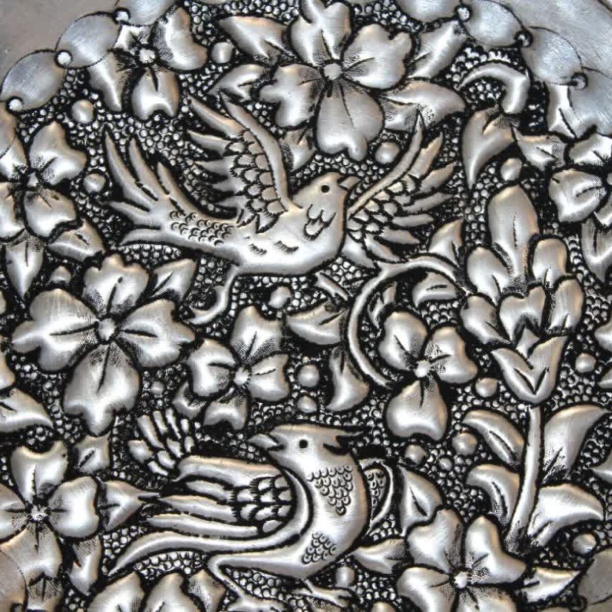 Price and Buy Persian Decorative Copper Wall Plate Hand Engraving in Gol o Morgh Design - Image 3