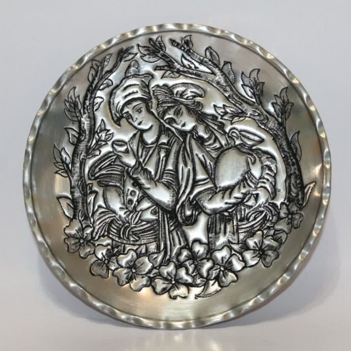 Price and Buy Persian Decorative Copper Wall Plate Hand Engraving in Layla & Majnun Design