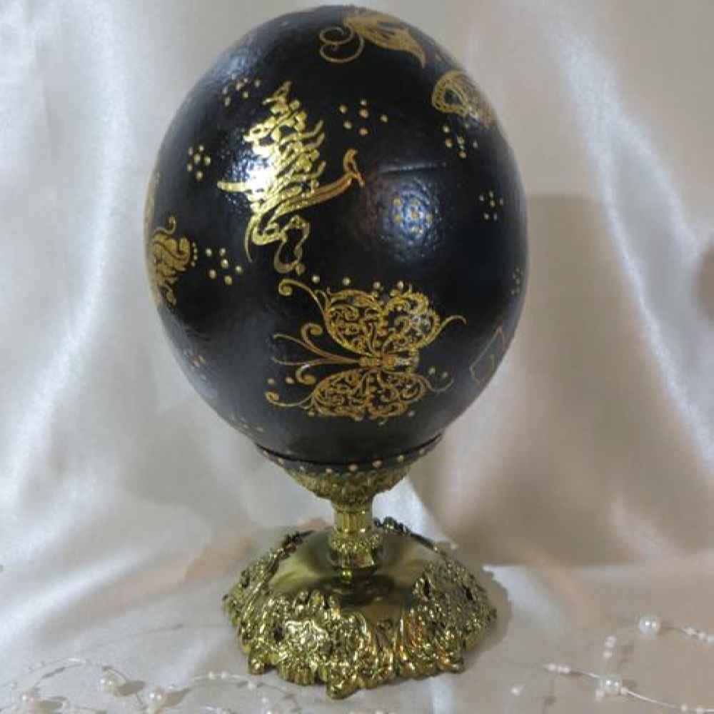 Price and Buy Persian Decorative Hand Painted Ostrich Egg Shell – Poem - Image 4