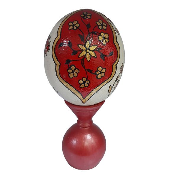 Price and Buy Persian Decorative Hand Painted Ostrich Egg Shell – Vermilion