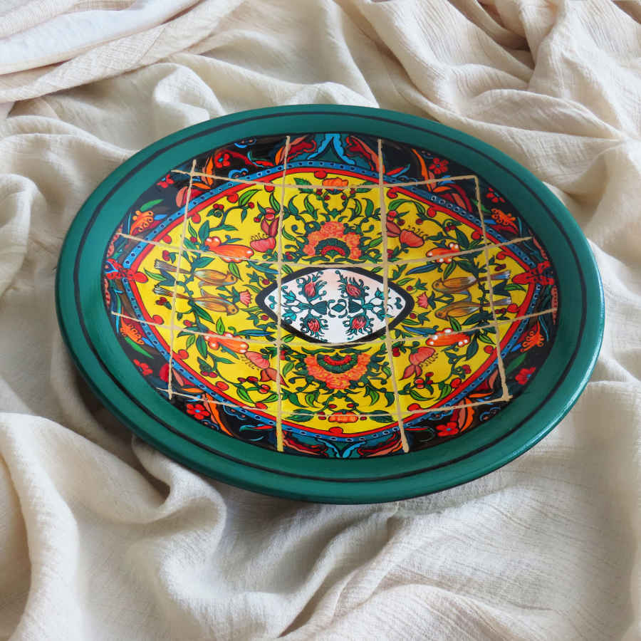 Price and Buy Persian Decorative Pottery Wall Plate Hand-Painted Tile - Image 4