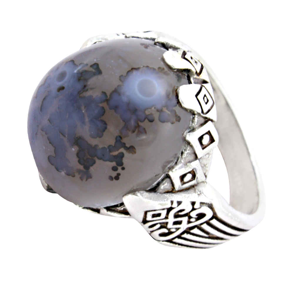 Price and Buy Persian Dendritic Agate Shajar Silver Ring for Men Aryan