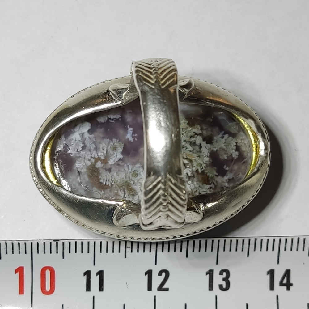 Price and Buy Persian Dendritic Agate Shajar Silver Ring for Men Blossom - Image 7