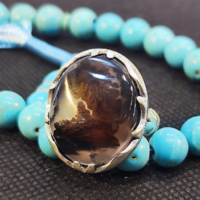 Price and Buy Persian Dendritic Agate Shajar Silver Ring for Men Fardin - Image 5